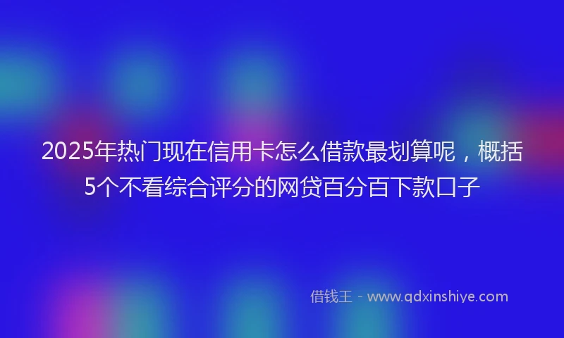 2025年热门现在信用卡怎么借款最划算呢，概括5个不看综合评分的网贷百分百下款口子