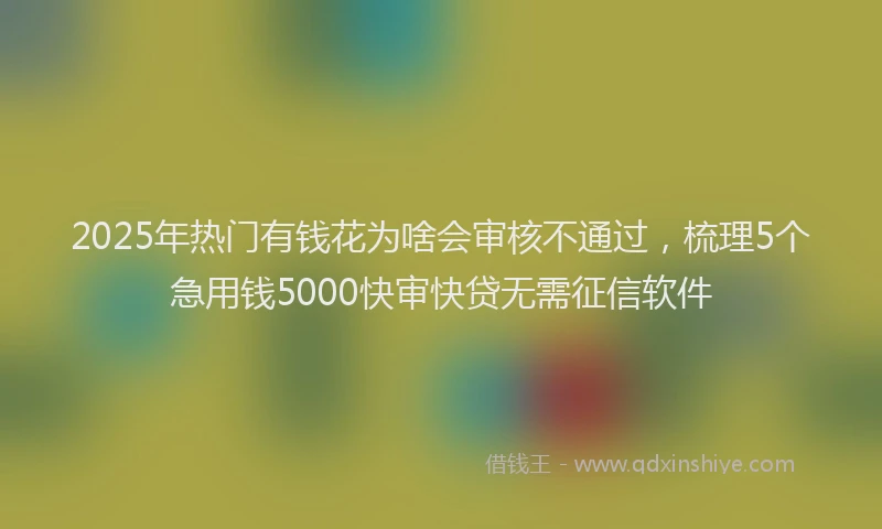 2025年热门有钱花为啥会审核不通过，梳理5个急用钱5000快审快贷无需征信软件
