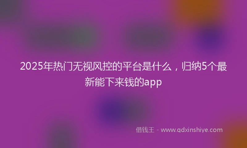 2025年热门无视风控的平台是什么，归纳5个最新能下来钱的app