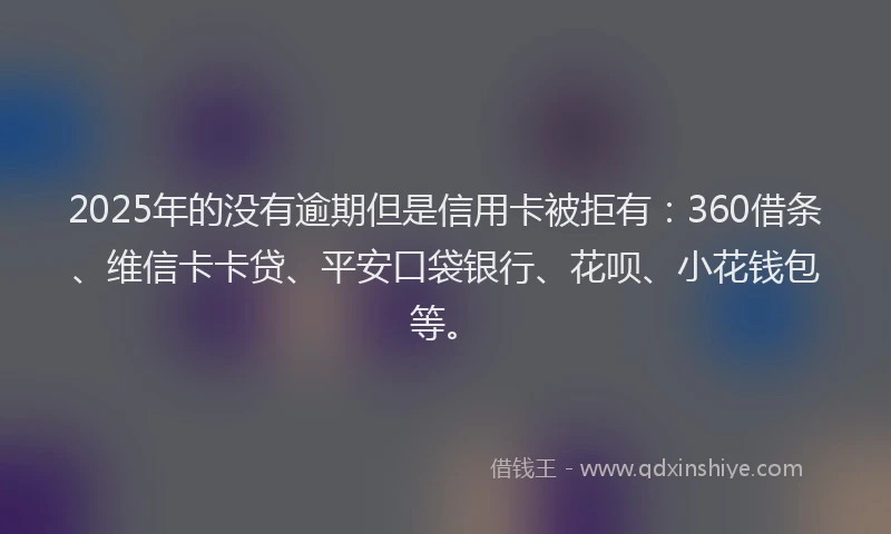 2025年的没有逾期但是信用卡被拒有：360借条、维信卡卡贷、平安口袋银行、花呗、小花钱包等。