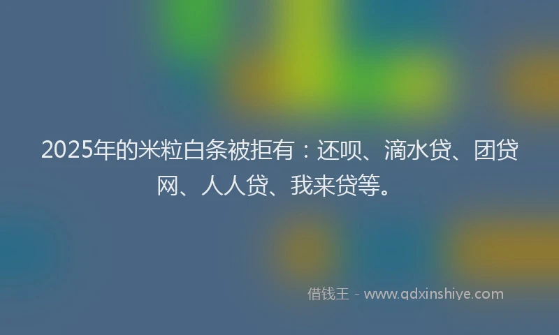 2025年的米粒白条被拒有：还呗、滴水贷、团贷网、人人贷、我来贷等。