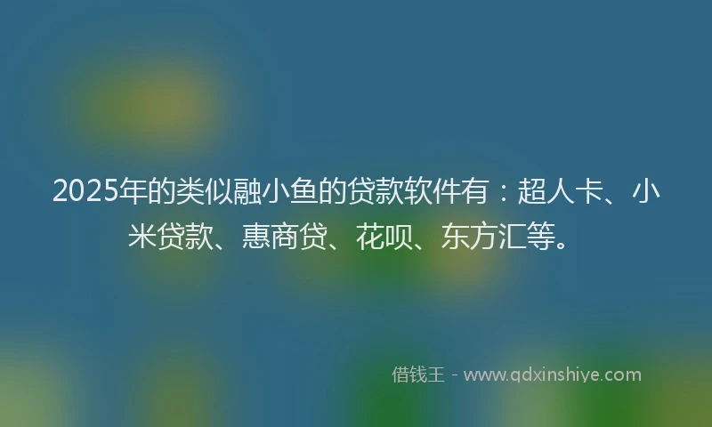 2025年的类似融小鱼的贷款软件有：超人卡、小米贷款、惠商贷、花呗、东方汇等。