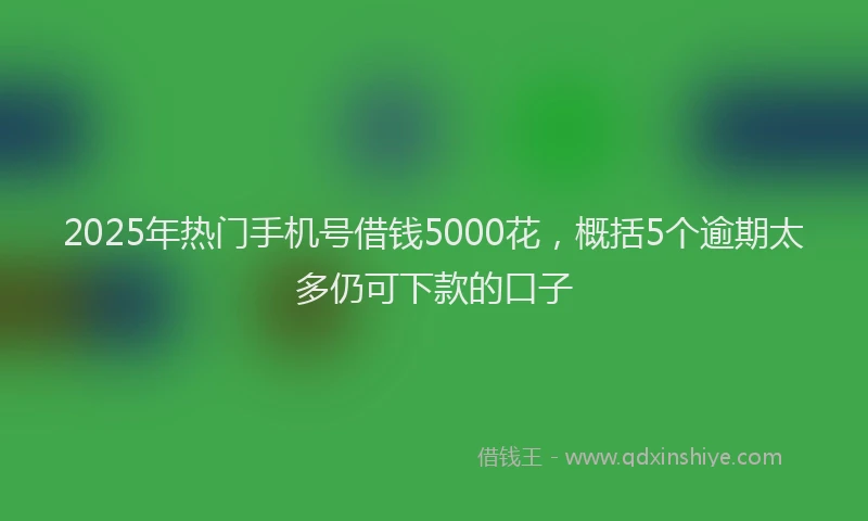 2025年热门手机号借钱5000花，概括5个逾期太多仍可下款的口子