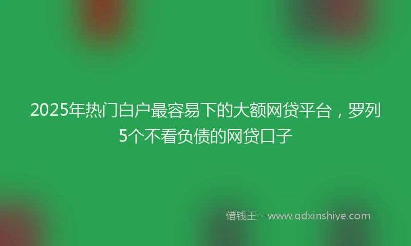 2025年热门白户最容易下的大额网贷平台，罗列5个不看负债的网贷口子
