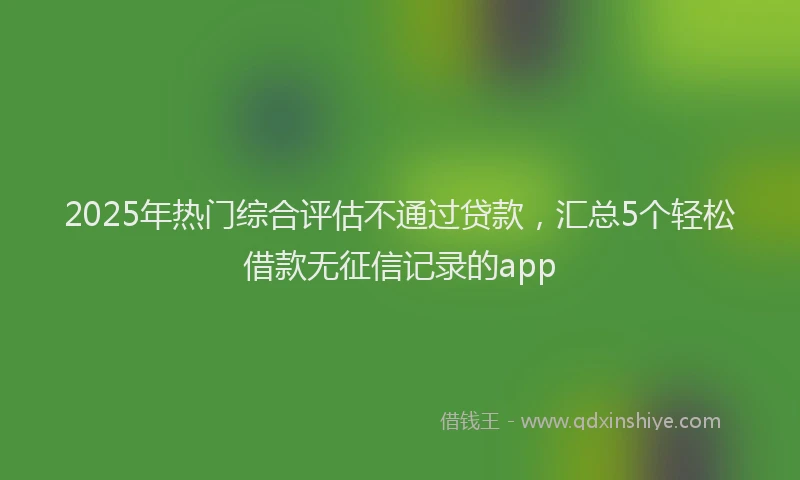 2025年热门综合评估不通过贷款，汇总5个轻松借款无征信记录的app