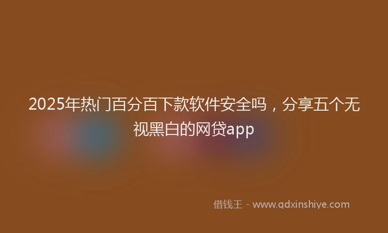 2025年热门百分百下款软件安全吗，分享五个无视黑白的网贷app