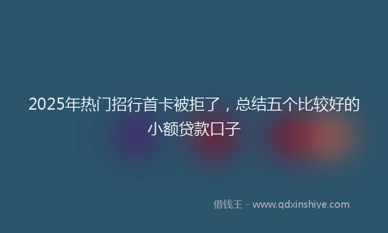 2025年热门招行首卡被拒了，总结五个比较好的小额贷款口子