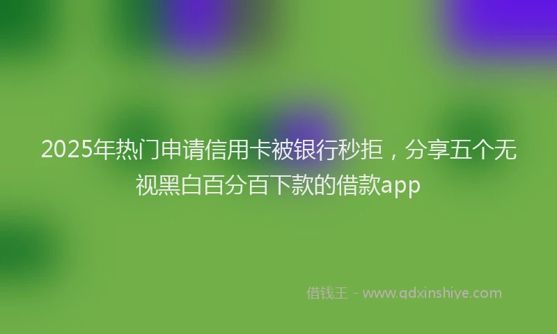 2025年热门申请信用卡被银行秒拒，分享五个无视黑白百分百下款的借款app