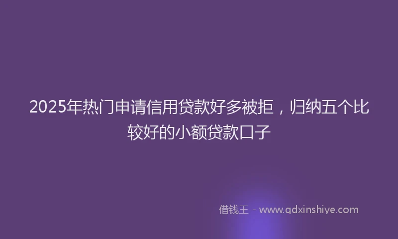 2025年热门申请信用贷款好多被拒，归纳五个比较好的小额贷款口子