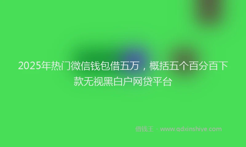 2025年热门微信钱包借五万，概括五个百分百下款无视黑白户网贷平台