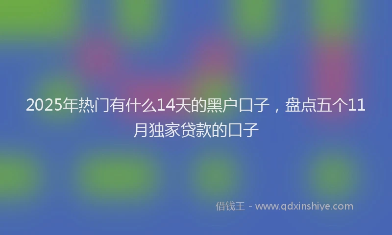 2025年热门有什么14天的黑户口子，盘点五个11月独家贷款的口子