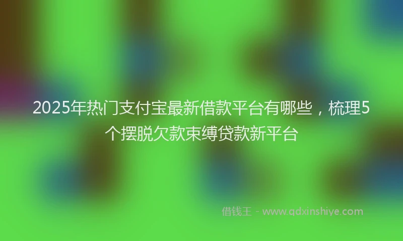 2025年热门支付宝最新借款平台有哪些，梳理5个摆脱欠款束缚贷款新平台