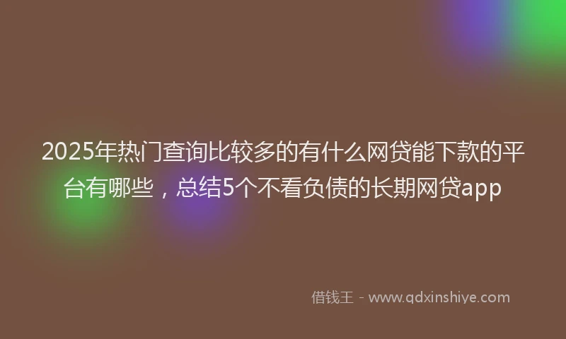 2025年热门查询比较多的有什么网贷能下款的平台有哪些，总结5个不看负债的长期网贷app