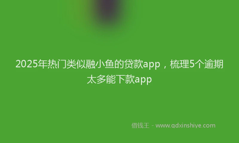 2025年热门类似融小鱼的贷款app，梳理5个逾期太多能下款app
