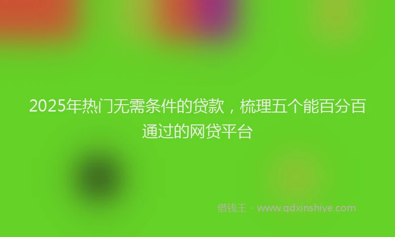 2025年热门无需条件的贷款，梳理五个能百分百通过的网贷平台
