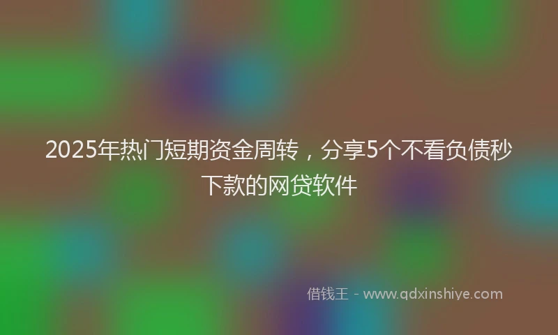 2025年热门短期资金周转，分享5个不看负债秒下款的网贷软件