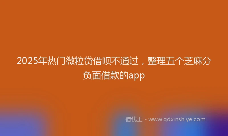 2025年热门微粒贷借呗不通过，整理五个芝麻分负面借款的app