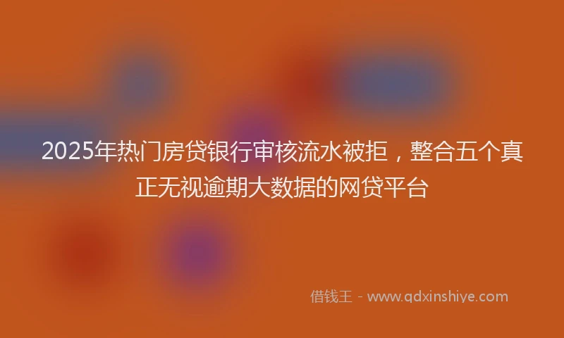 2025年热门房贷银行审核流水被拒，整合五个真正无视逾期大数据的网贷平台