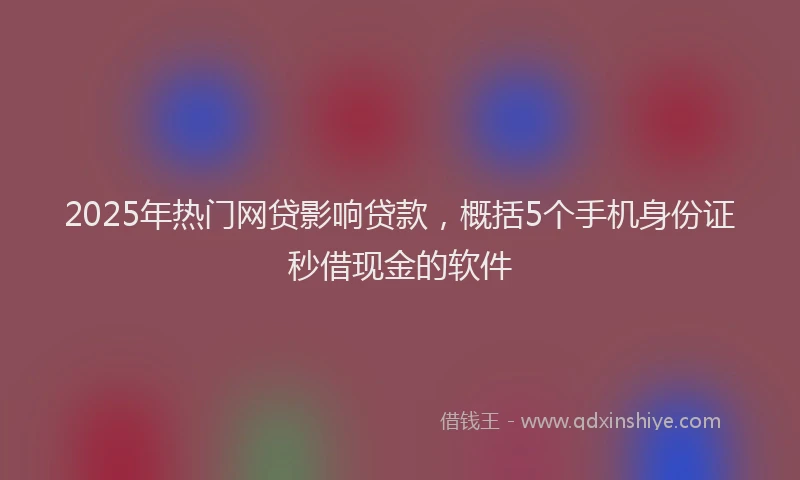 2025年热门网贷影响贷款，概括5个手机身份证秒借现金的软件