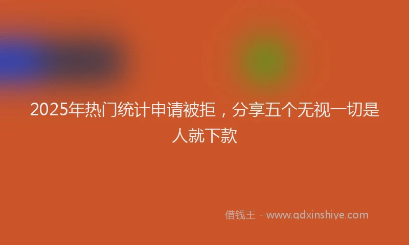 2025年热门统计申请被拒，分享五个无视一切是人就下款