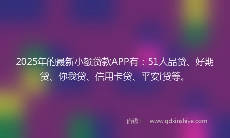 2025年的最新小额贷款APP有：51人品贷、好期贷、你我贷、信用卡贷、平安i贷等。