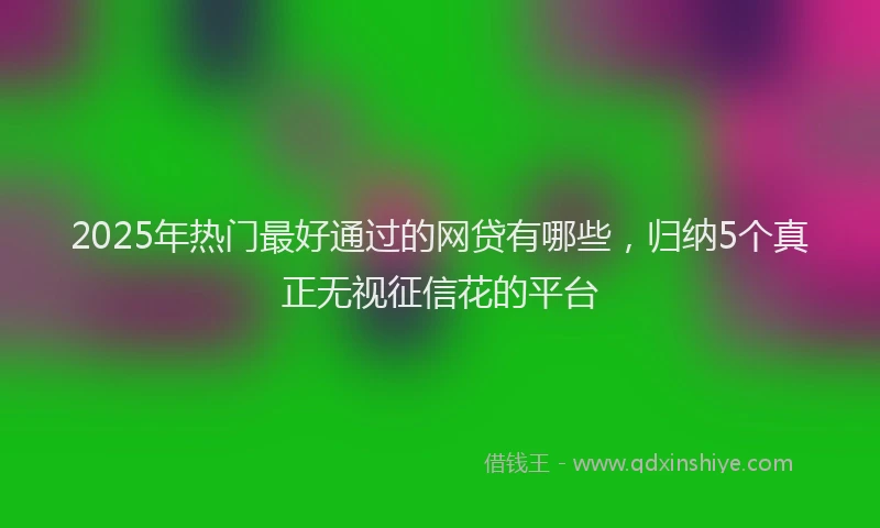 2025年热门最好通过的网贷有哪些，归纳5个真正无视征信花的平台