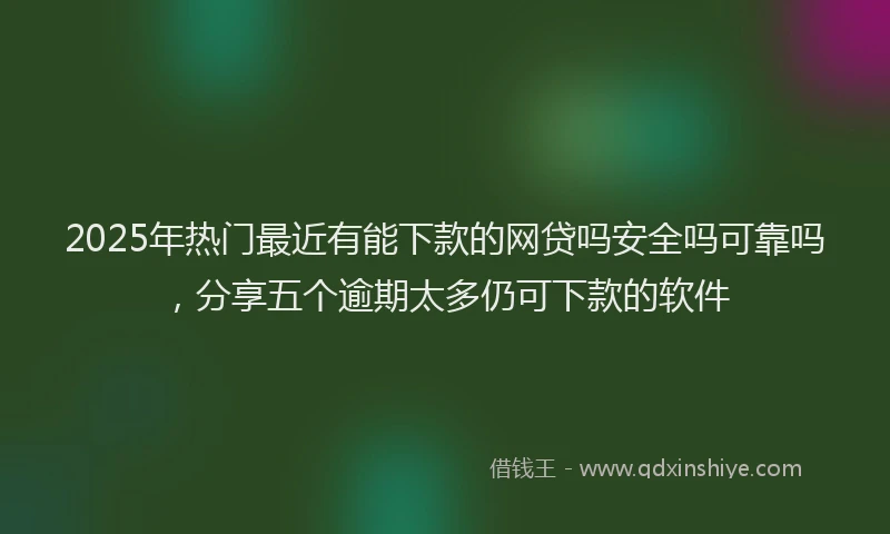 2025年热门最近有能下款的网贷吗安全吗可靠吗，分享五个逾期太多仍可下款的软件