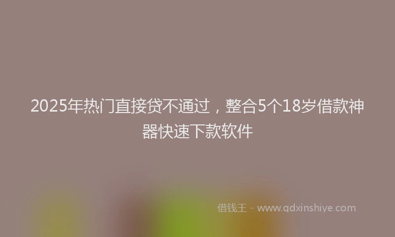 2025年热门直接贷不通过，整合5个18岁借款神器快速下款软件