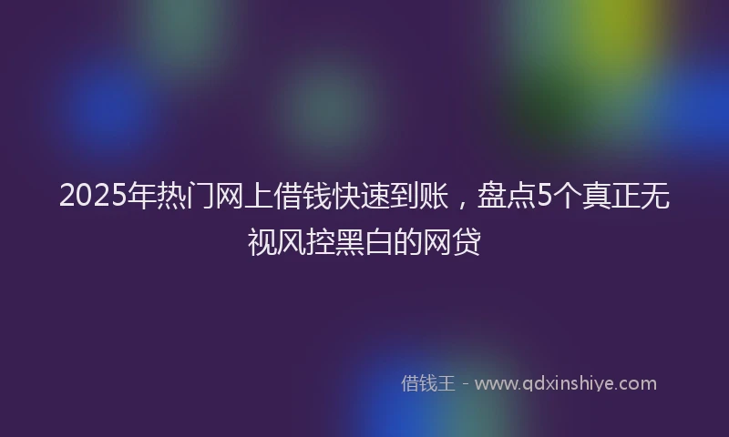 2025年热门网上借钱快速到账，盘点5个真正无视风控黑白的网贷