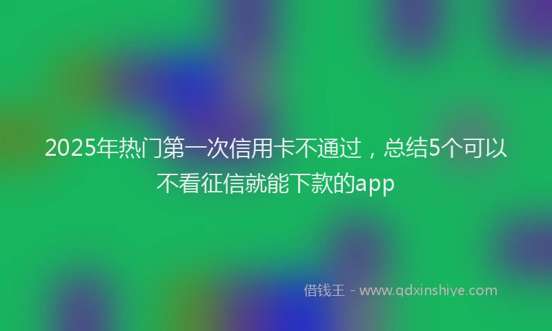 2025年热门第一次信用卡不通过，总结5个可以不看征信就能下款的app