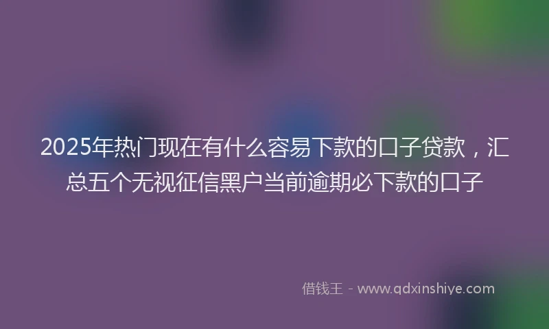 2025年热门现在有什么容易下款的口子贷款，汇总五个无视征信黑户当前逾期必下款的口子
