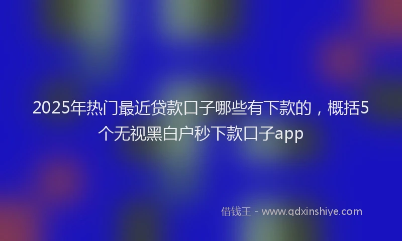 2025年热门最近贷款口子哪些有下款的，概括5个无视黑白户秒下款口子app