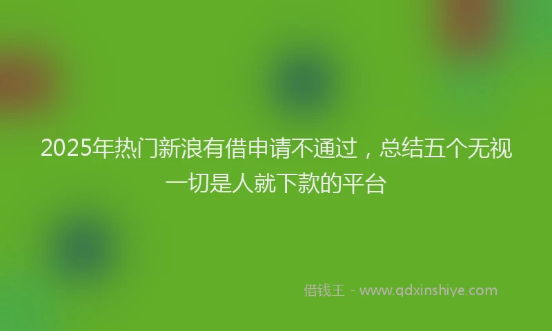 2025年热门新浪有借申请不通过，总结五个无视一切是人就下款的平台