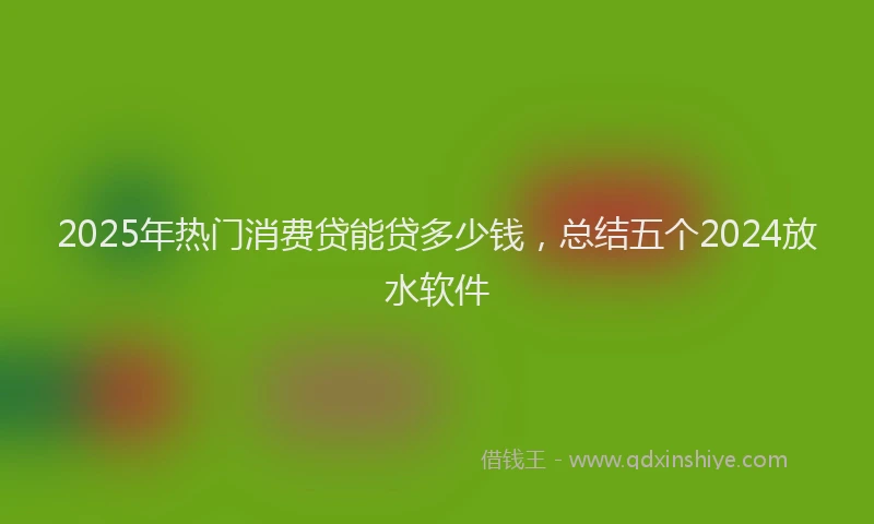 2025年热门消费贷能贷多少钱，总结五个2024放水软件