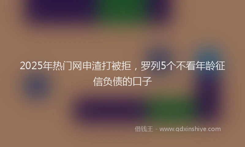 2025年热门网申渣打被拒，罗列5个不看年龄征信负债的口子