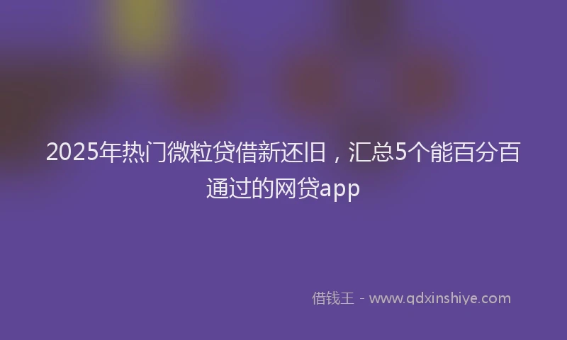 2025年热门微粒贷借新还旧，汇总5个能百分百通过的网贷app