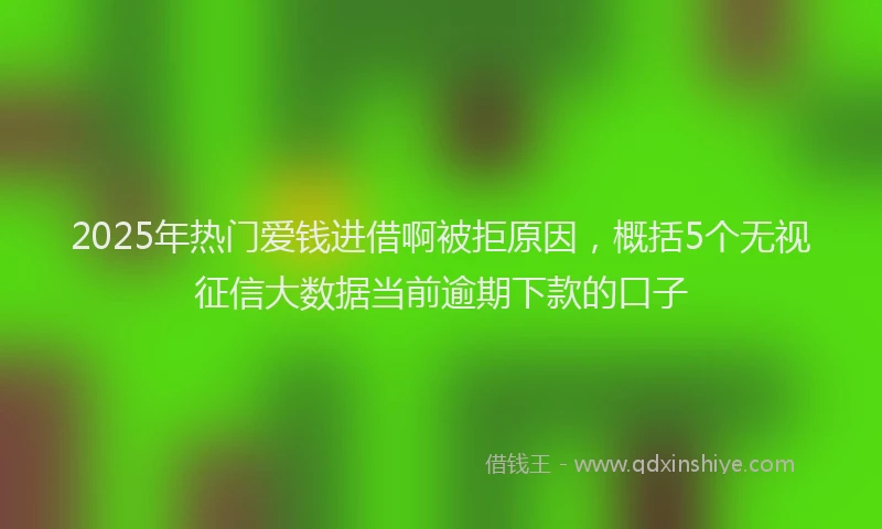 2025年热门爱钱进借啊被拒原因，概括5个无视征信大数据当前逾期下款的口子
