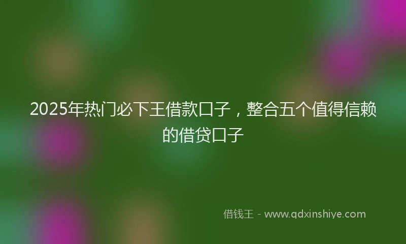 2025年热门必下王借款口子，整合五个值得信赖的借贷口子