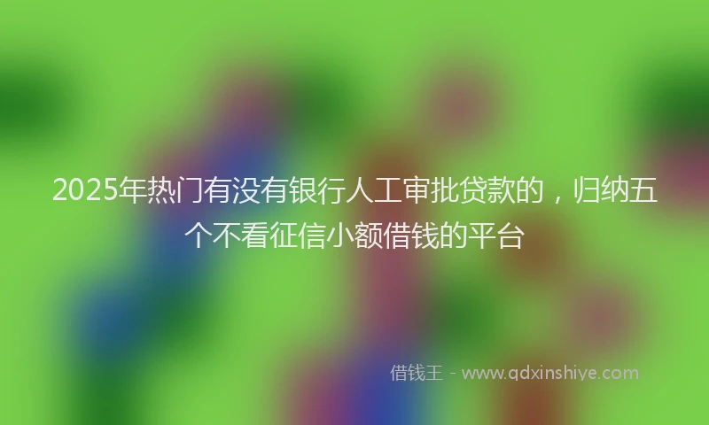 2025年热门有没有银行人工审批贷款的，归纳五个不看征信小额借钱的平台