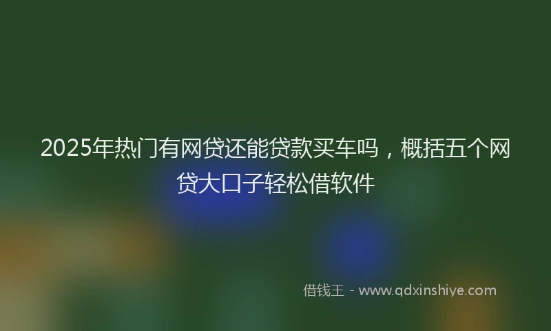 2025年热门有网贷还能贷款买车吗，概括五个网贷大口子轻松借软件