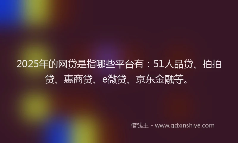 2025年的网贷是指哪些平台有：51人品贷、拍拍贷、惠商贷、e微贷、京东金融等。