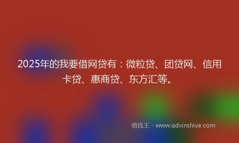 2025年的我要借网贷有：微粒贷、团贷网、信用卡贷、惠商贷、东方汇等。