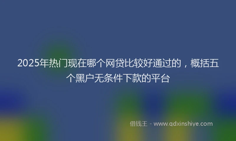 2025年热门现在哪个网贷比较好通过的，概括五个黑户无条件下款的平台