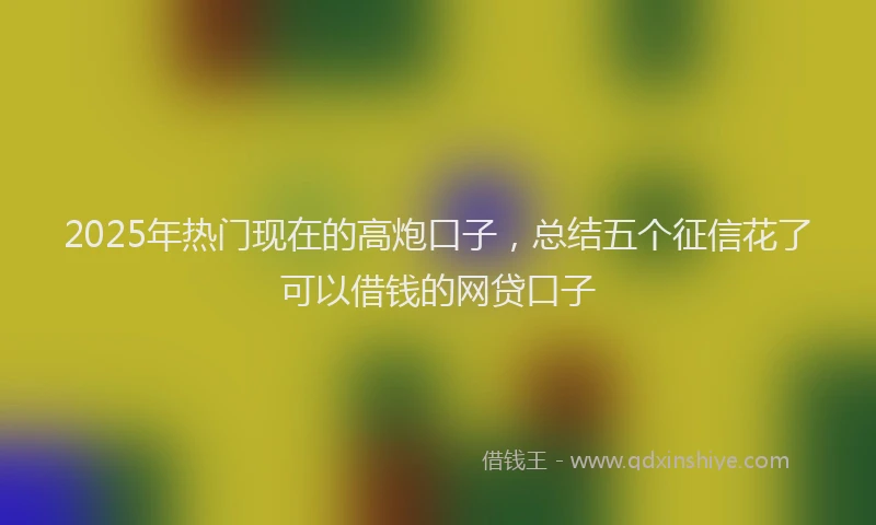 2025年热门现在的高炮口子，总结五个征信花了可以借钱的网贷口子