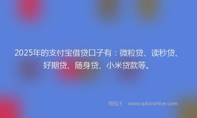 2025年的支付宝借贷口子有：微粒贷、读秒贷、好期贷、随身贷、小米贷款等。