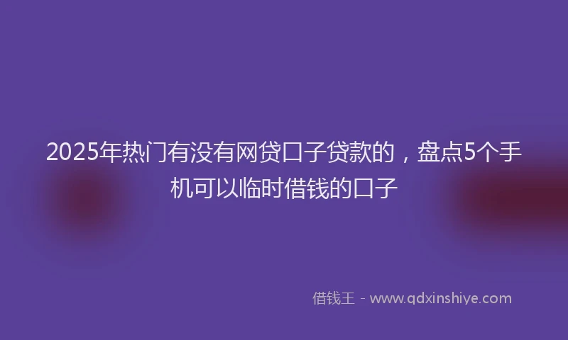 2025年热门有没有网贷口子贷款的，盘点5个手机可以临时借钱的口子