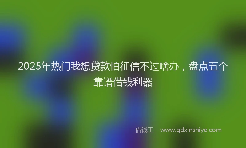2025年热门我想贷款怕征信不过啥办，盘点五个靠谱借钱利器