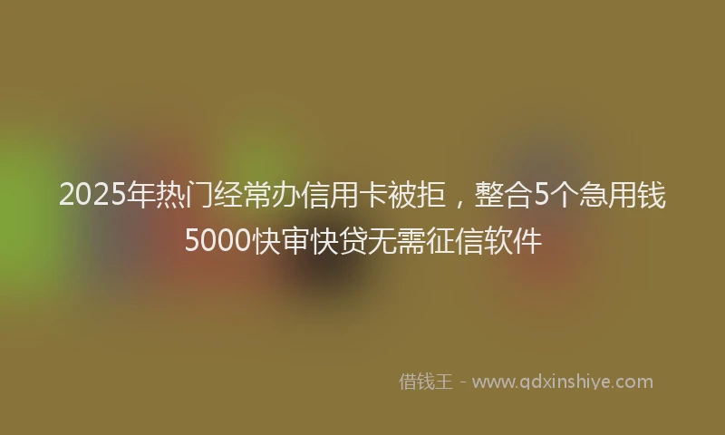 2025年热门经常办信用卡被拒，整合5个急用钱5000快审快贷无需征信软件