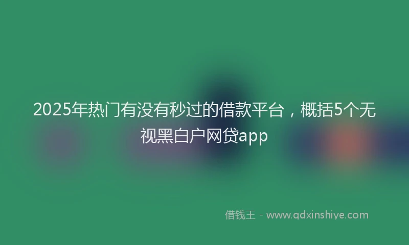 2025年热门有没有秒过的借款平台，概括5个无视黑白户网贷app
