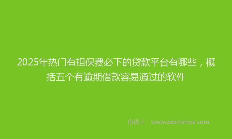 2025年热门有担保费必下的贷款平台有哪些，概括五个有逾期借款容易通过的软件